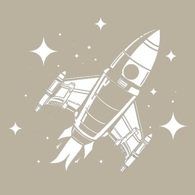 Fusée spatiale dans les étoiles