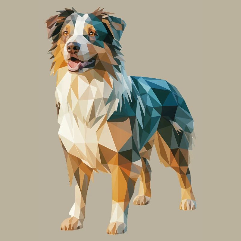 Australian Shepherd - Cooles Low Poly Logo