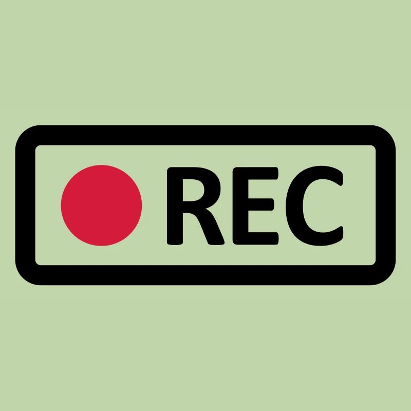 Camera REC recording button. Record, live, rec