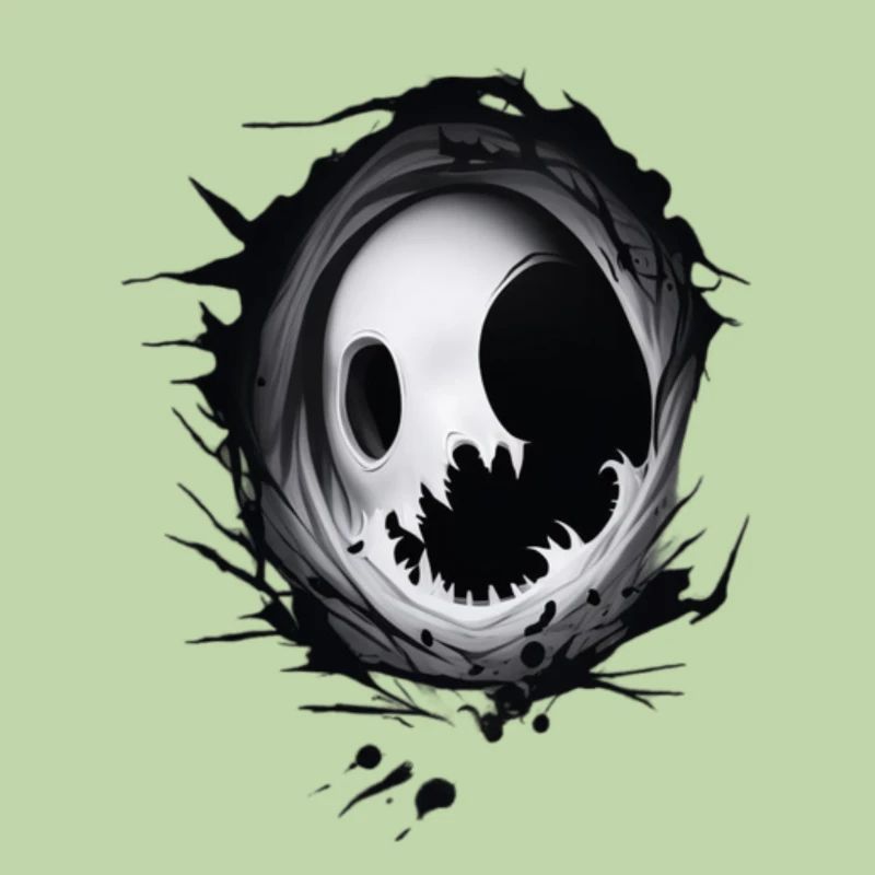 ghost emerging from a hole