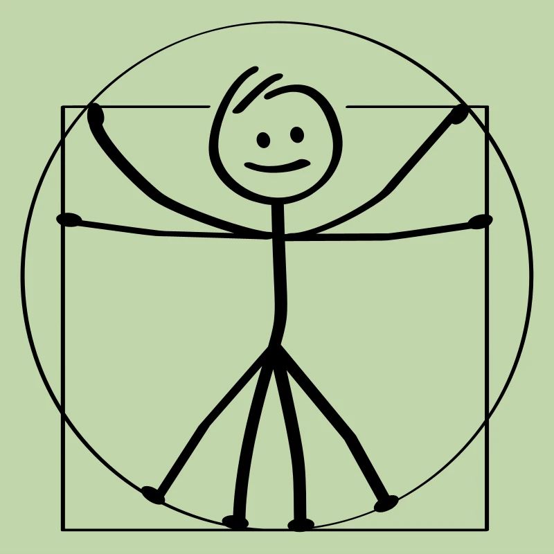 Vitruvius and Vitruviusman. Leonardo da Vinci.