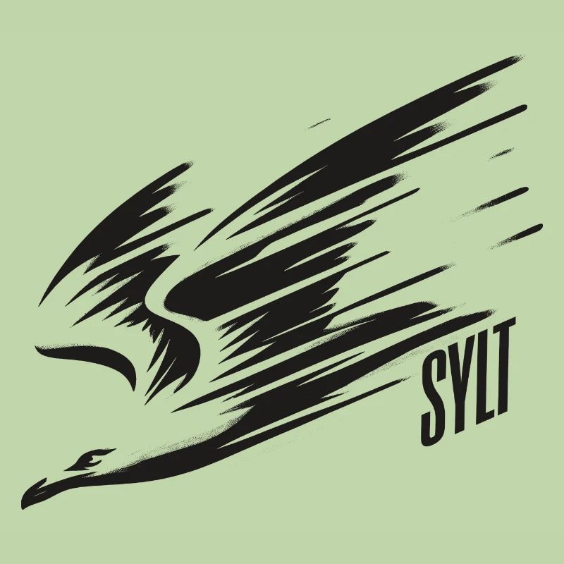 T-shirt de vacances Sylt Dive Low Flyer Seagull