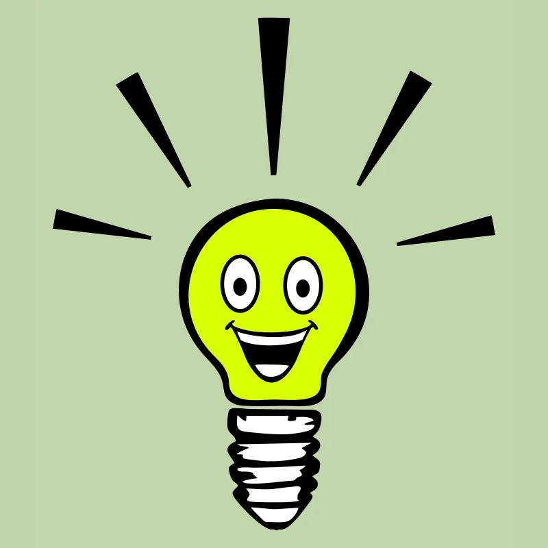 Light bulb with smiley - big idea