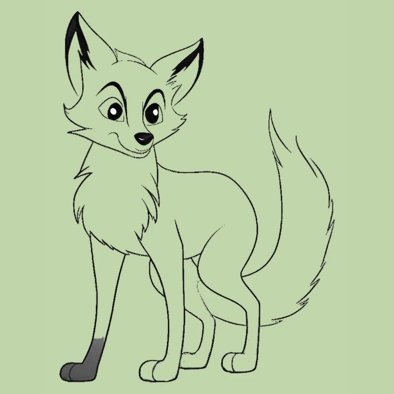 Fuchs mit grauer Pfote