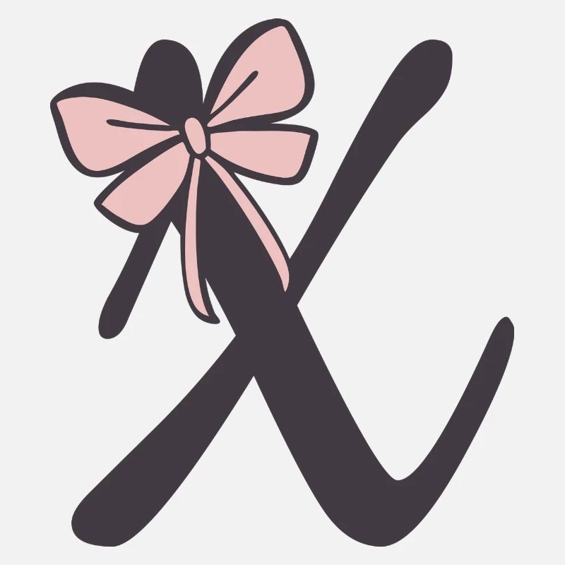 Initial letter X ribbon