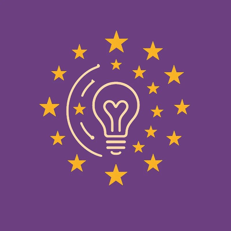 Creative light bulb with star wreath