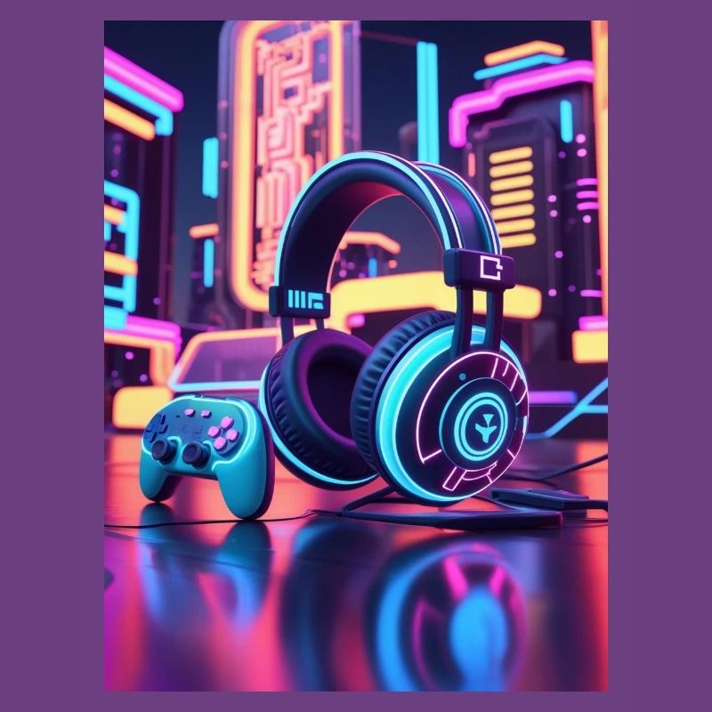 Conception du casque de jeu Neon