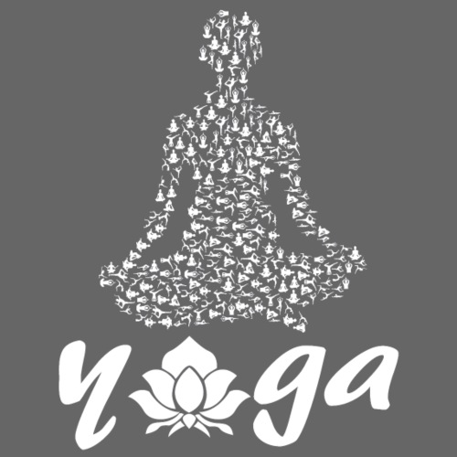 yoga fiore bianco namaste pace amore hippie fitness - Maglietta da uomo