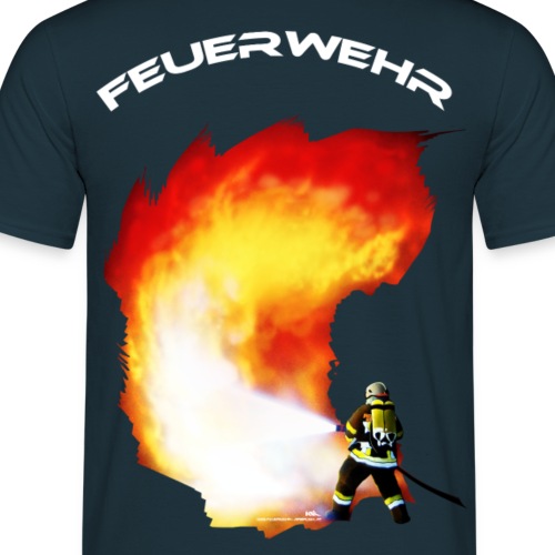 Inferno Feuerwehr mit weißem Schriftzug - Männer T-Shirt