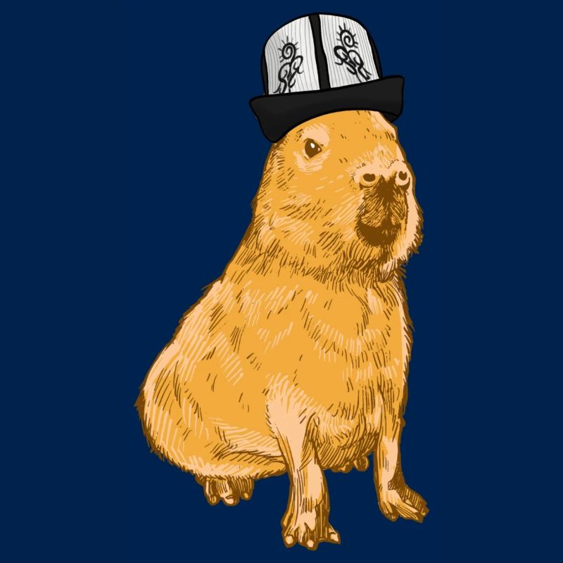Capybara avec un drôle de chapeau