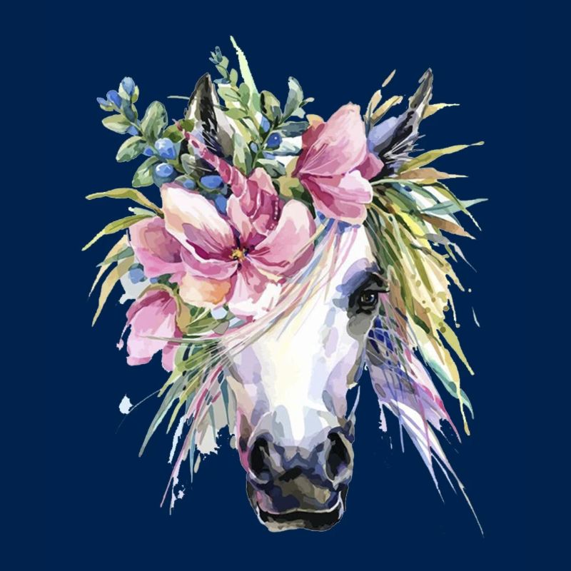 cheval fleurs licorne