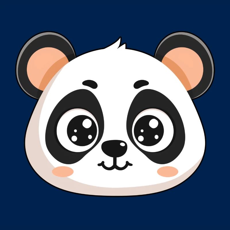 Panda head, cute animal, panda pattern