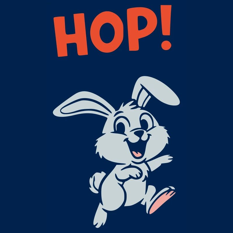 HOP! Bunny Jumping Comic Action Vector