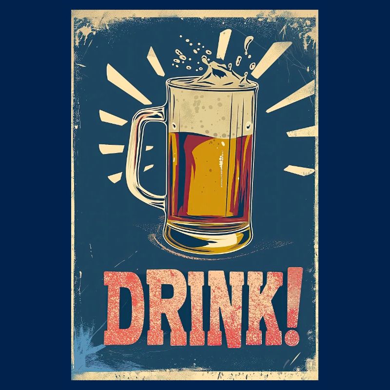 Cheers to Retro Vibes : Affiche de pinte mousseuse
