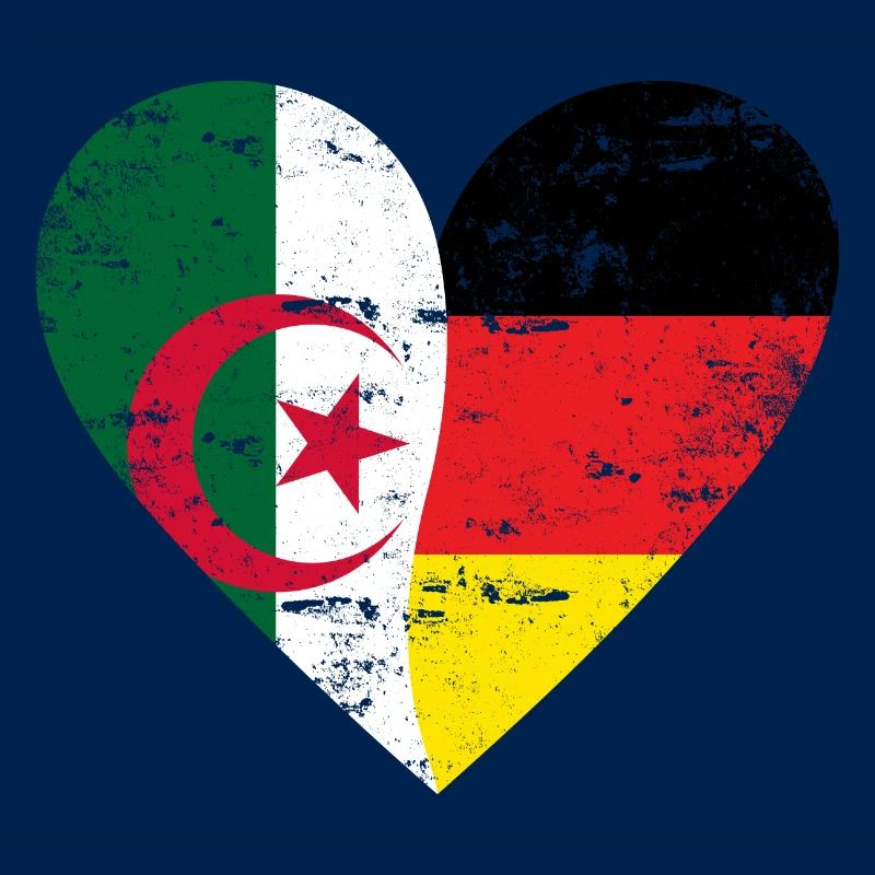 Algérie Allemagne Drapeau Coeur