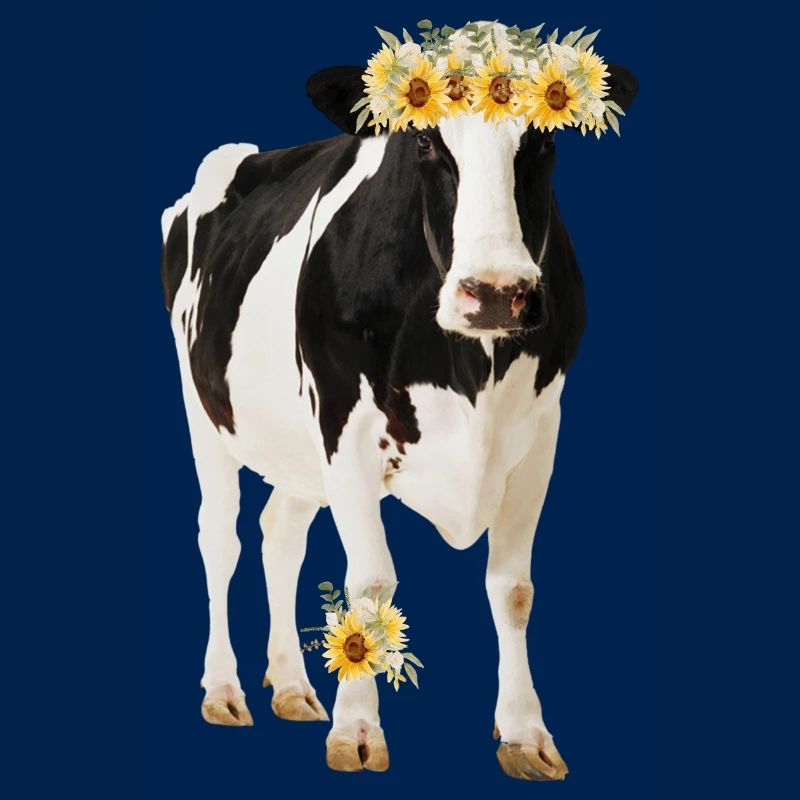 Holstein Cow With Flowers