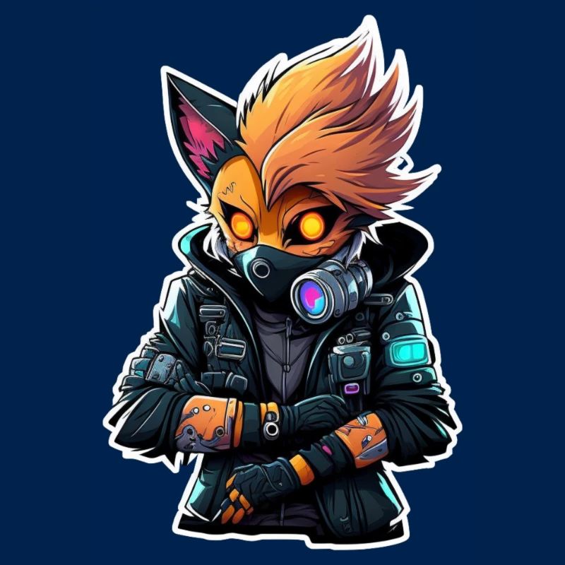 Hacker fox mignon conception de personnage