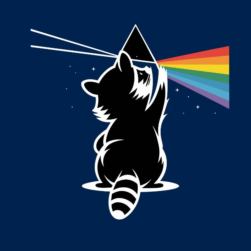 Waschbär mit Prisma – Regenbogen-Lichtbrechung