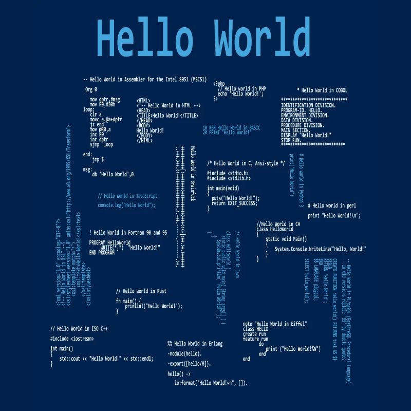 Hello World Programmiersprachen Programmierer Nerd