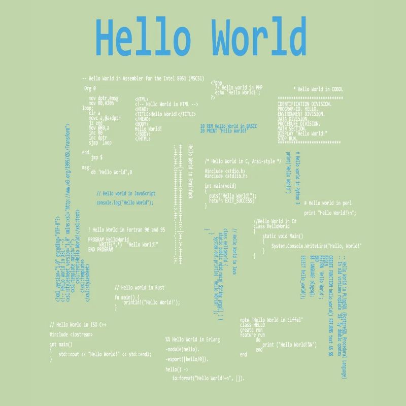 Hello World Programmiersprachen Programmierer Nerd