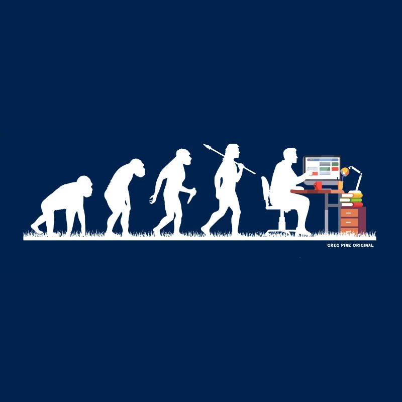 Evolution Nerd Geek Hacker Coder Programmierer