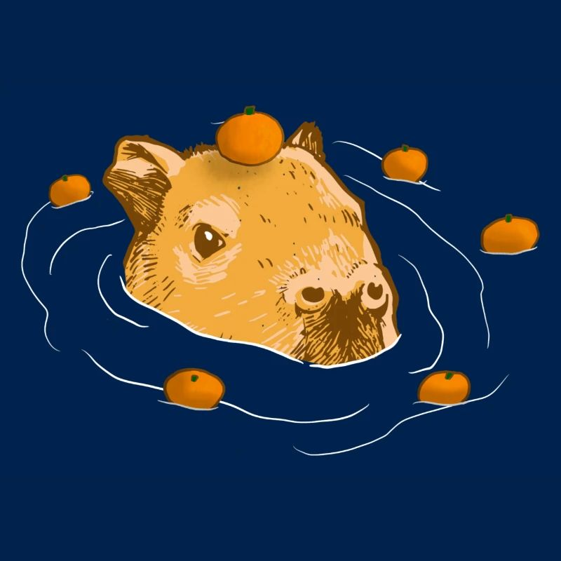 Conception de mème orange Capybara
