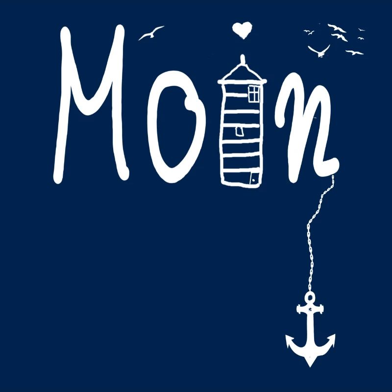 Moin Begrüßung Moin mit Möwe - Leuchtturm