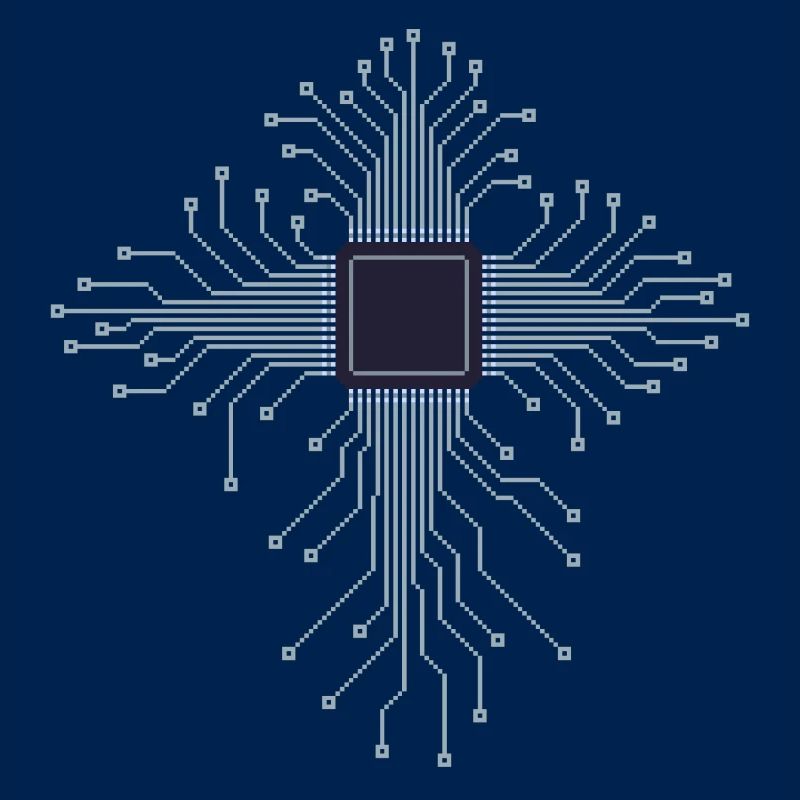 Pixel Art CPU Heart Circuit Board Gift for PC Nerds