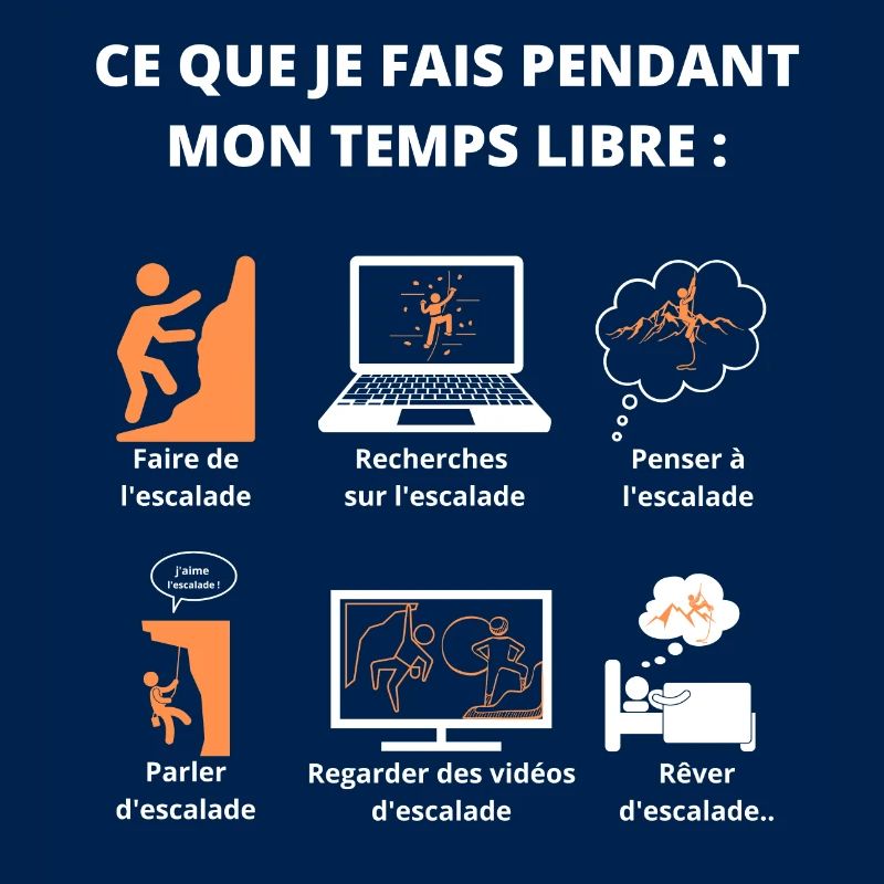 Ce que je fais pendant mon temps libre : escalade