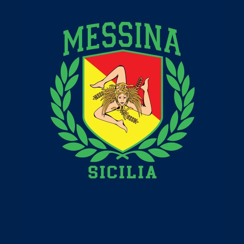MESSINE: conception du drapeau de la Sicile et du bouclier de Trinacria