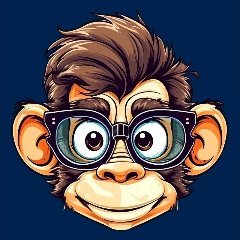 Chimpanzé ringard avec des lunettes de nerd