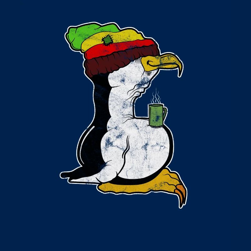 Tux Linux Penguin Coffee Break Computer Nerd Retro