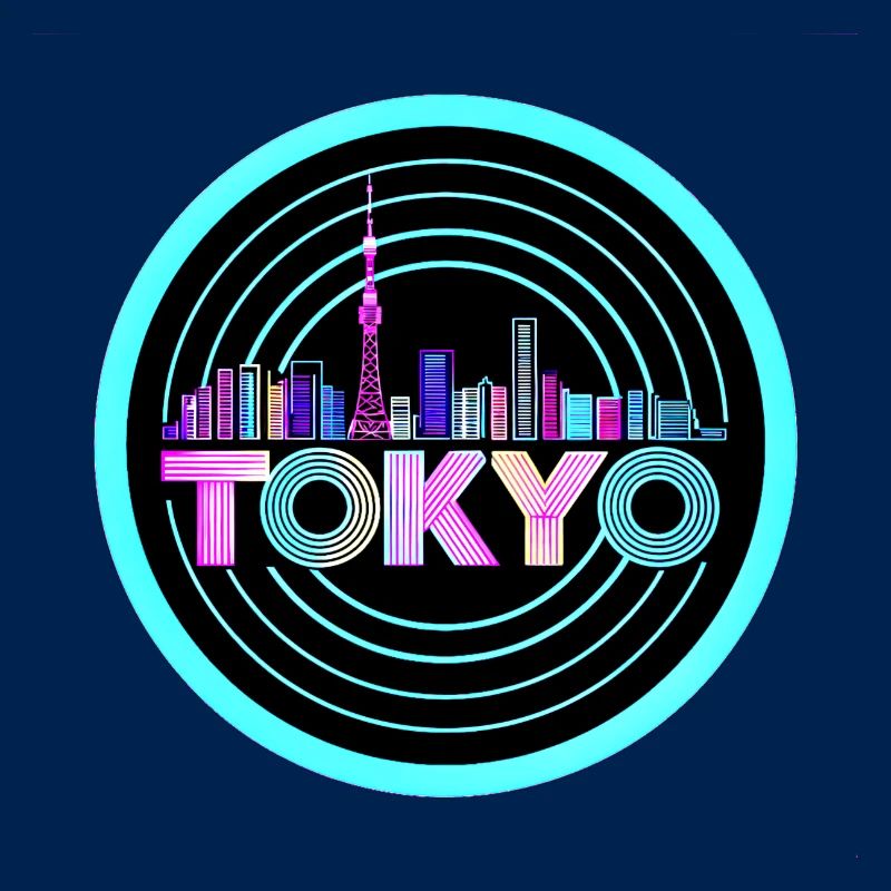 Tokyo Skyline1980's Synthwave Retro Neon Tee