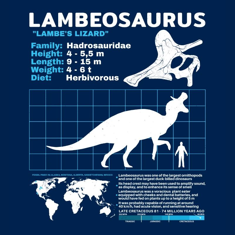 Lambeosaurus Data Sheet Fact Sheet