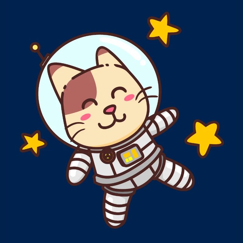 Space Cat Universe Chat Astro Comic Fun Stars