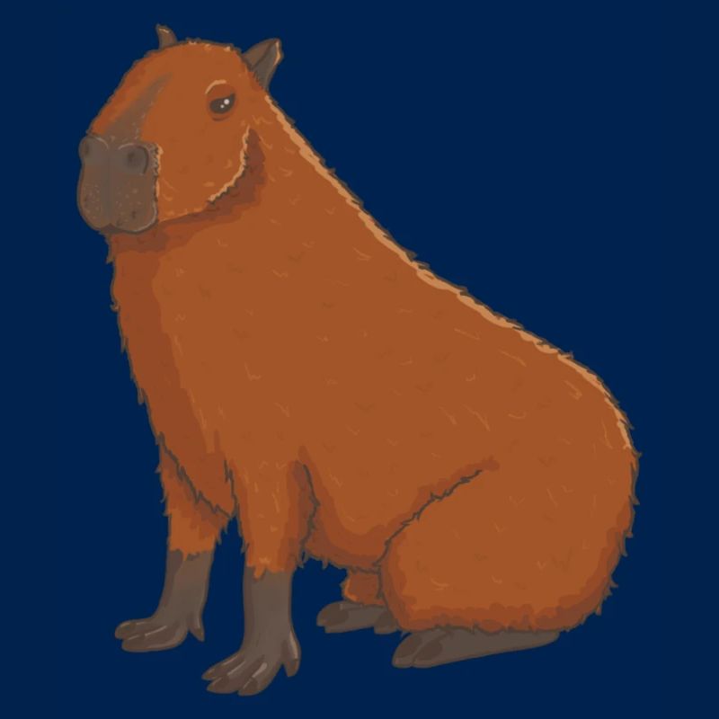 Capybara sits
