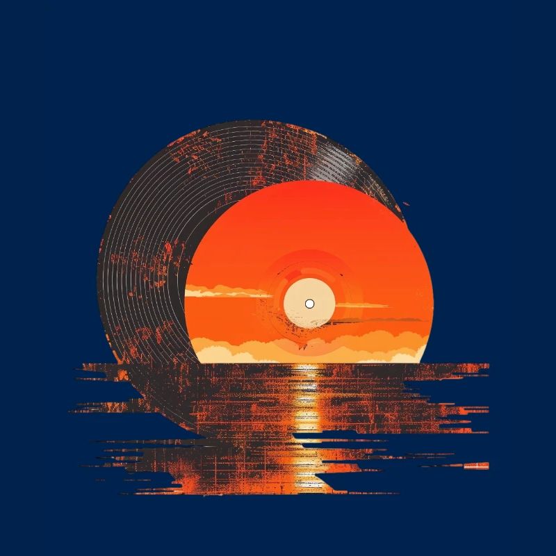 Vinyl Sunset Reflection