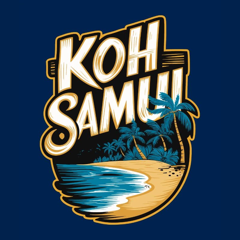 Koh Samui souvenir beach and palm trees