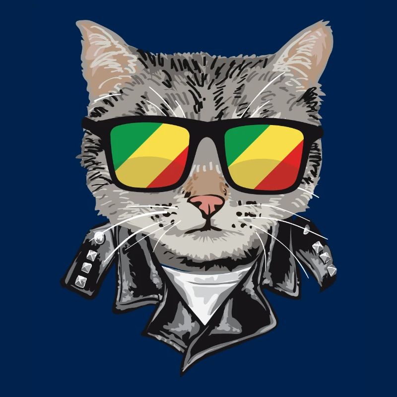 Lunettes de soleil pour chat avec drapeau du Congo