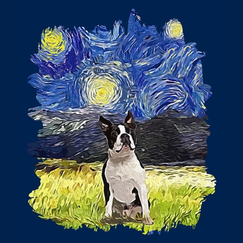 Starry Night - Boston Terrier