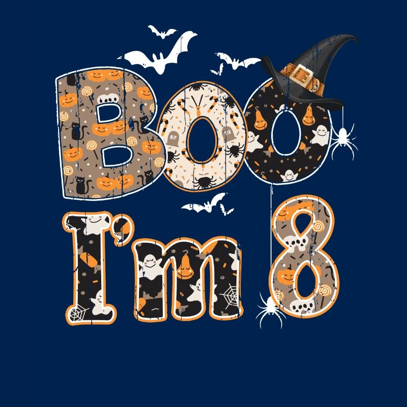 Halloween Pattern Ghost Creatures Birth Age 8
