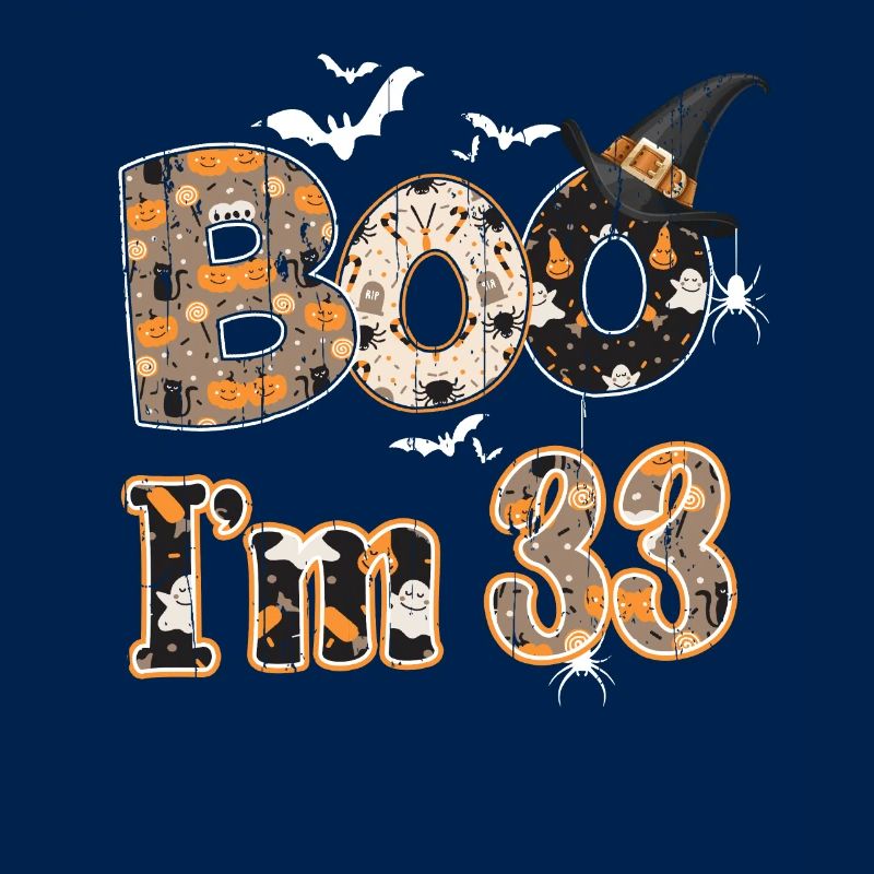 Halloween Pattern Ghost Creatures Birth Age 33