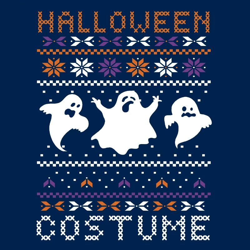 Stitch Pattern Ghost Creatures Scary Halloween