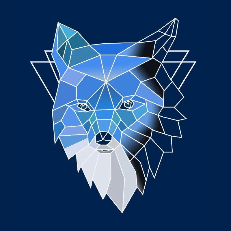 Blue polygon wolf