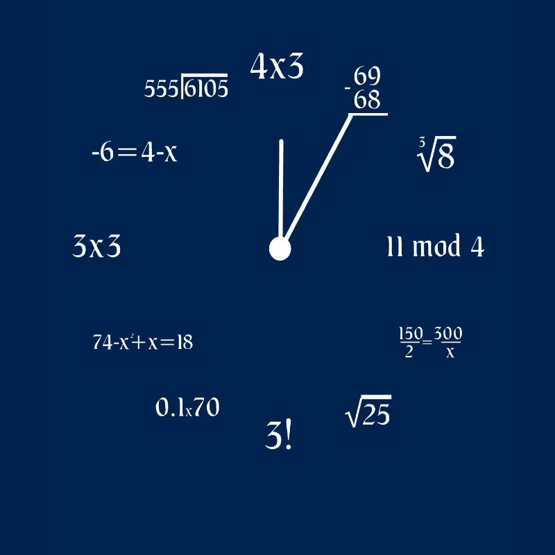 Mathematics Clock Funny Math Clock Meme Math Lover