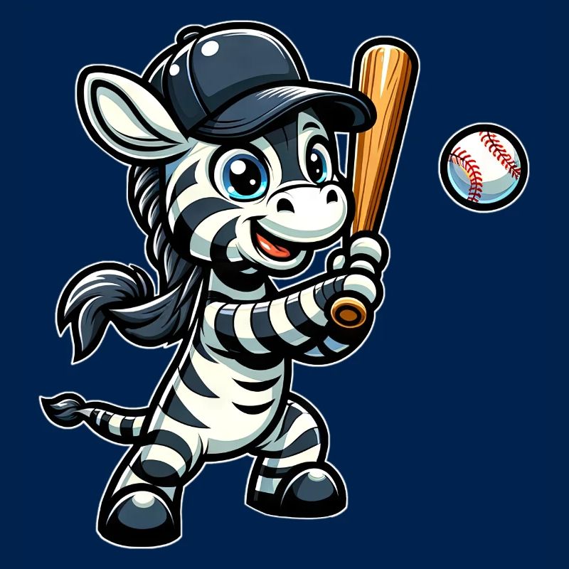 Zebra Baseball Player - Stripes, Speed