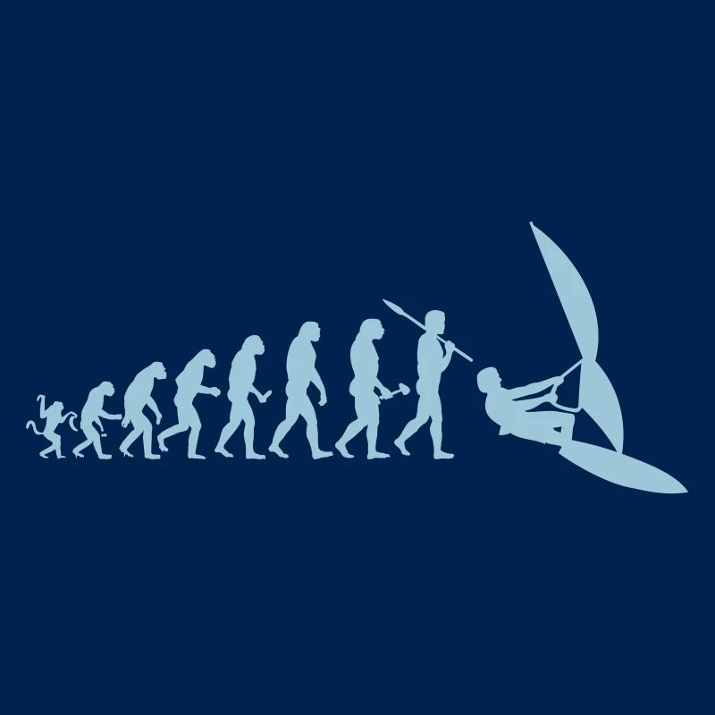 Evolution Windsurfer Silhouette Geschenk Shirt