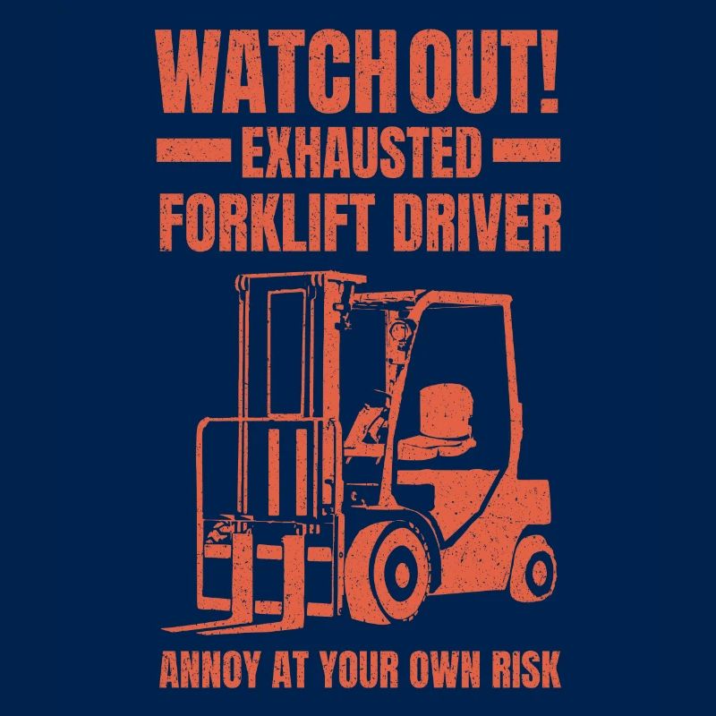 Exhausted Forklift Driver Operator Forklift
