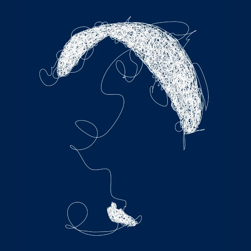Paraglider scribble white