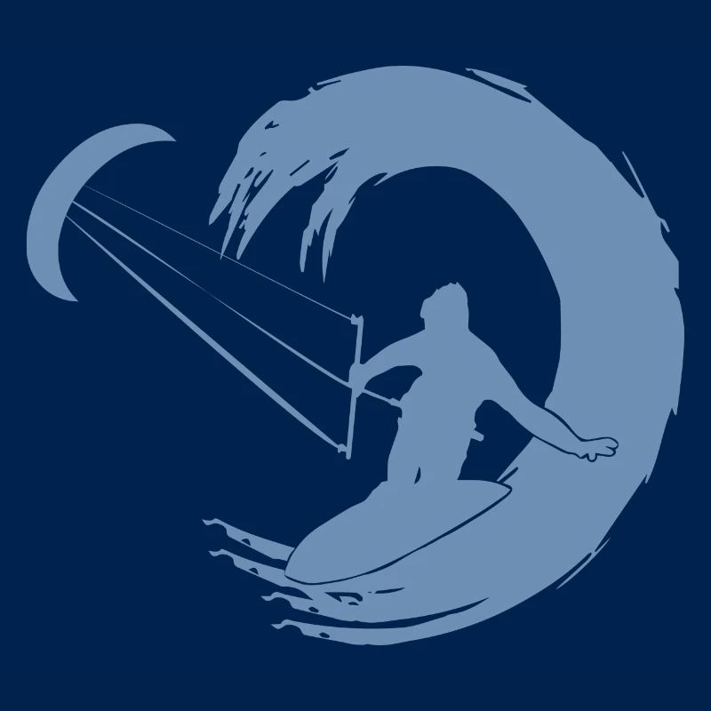 Kitesurfer Silhouette Aventure De Vagues Géantes